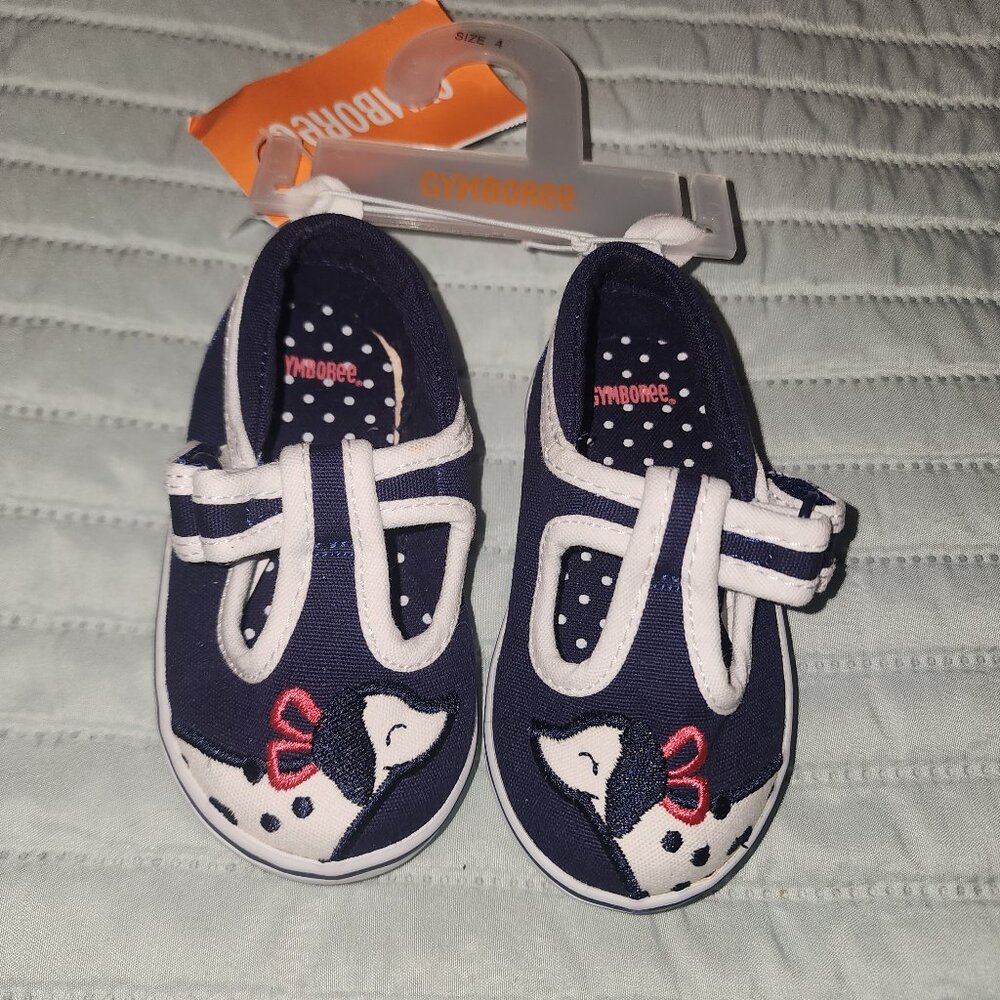 NWT~GYMBOREE~Girls Navy Puppy Mary Jane Shoes~Sz4